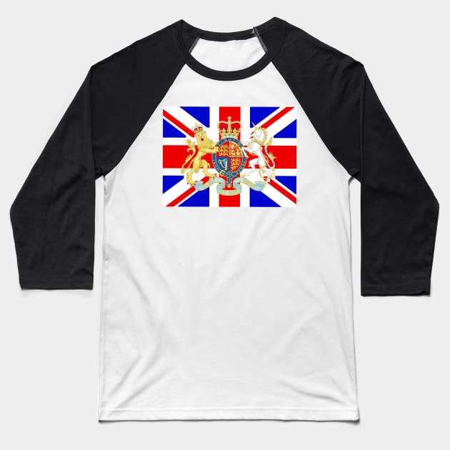 UK coat of arms flag Baseball T-Shirt by AidanMDesigns